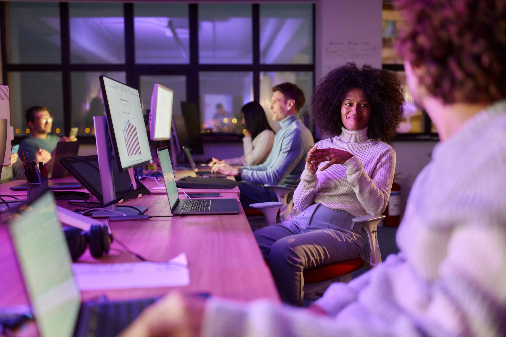 IT support team modern office technology